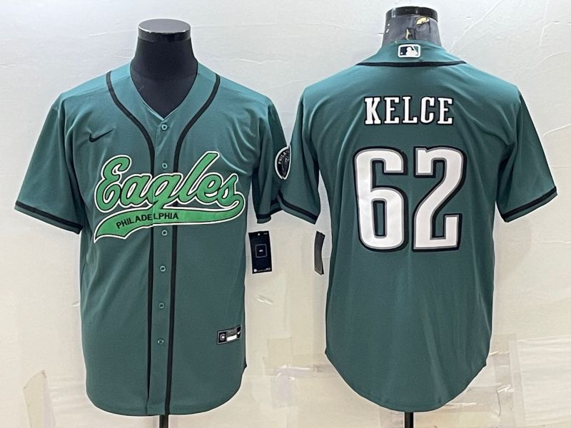 Men Philadelphia Eagles 62 Kelce Green 2022 Nike Co branded NFL Jerseys